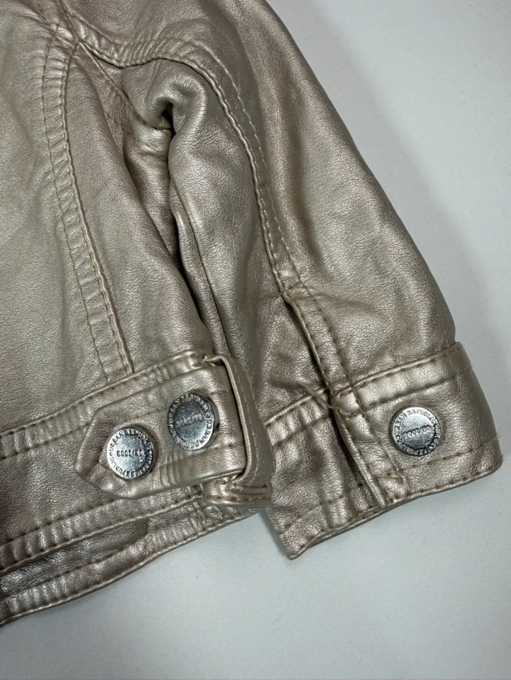 URBAN REPUBLIC Faux Leather Moto‎ Jacket Metallic Toddler 18M Biker Chic Trendy